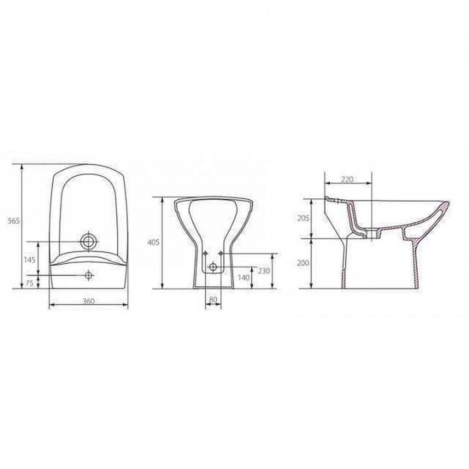Біде Cersanit CARINA підлогове