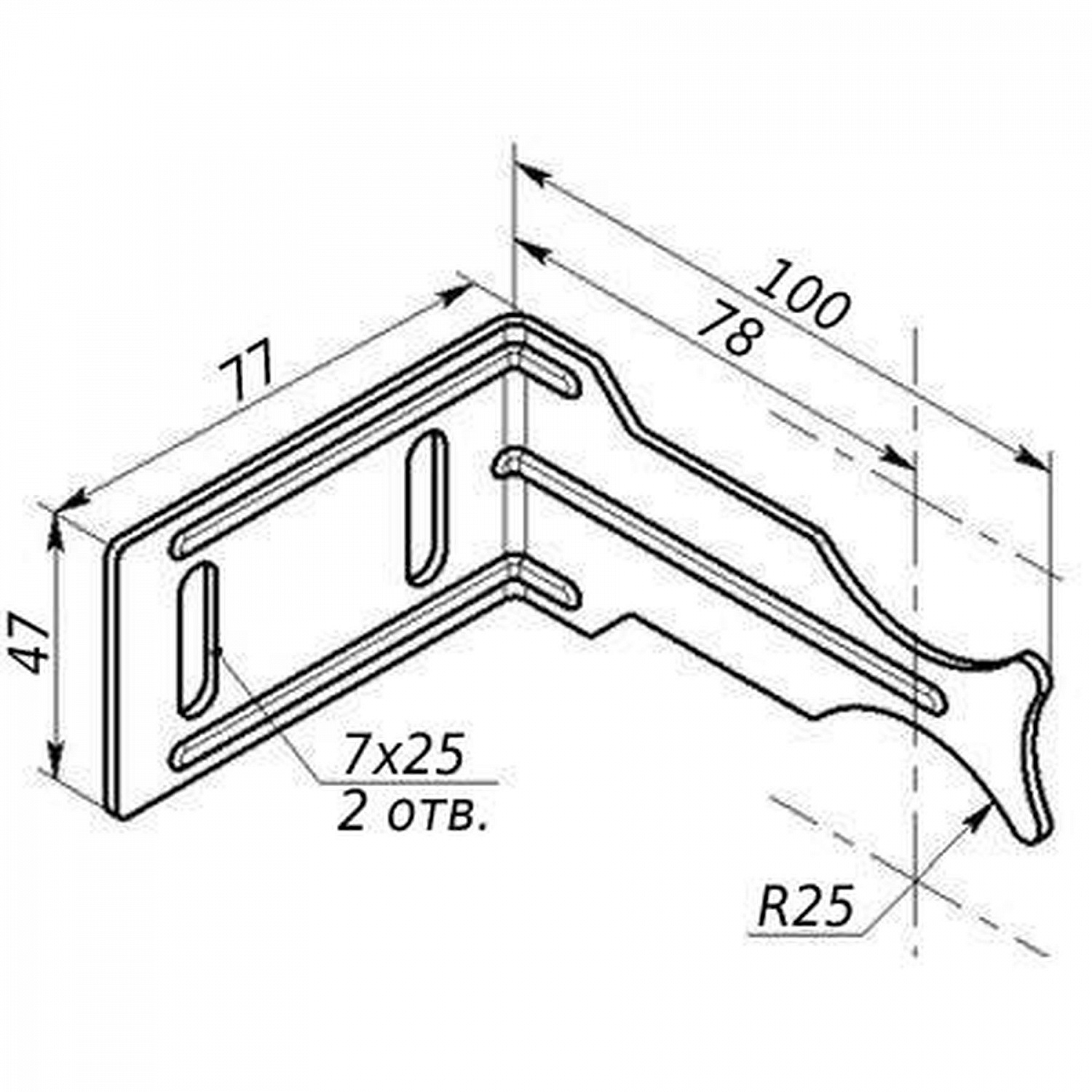 Комплект кронштейнів радіатора CRISTAL NS-1012 кутовий оцинкований 100x77x47мм (пар.2шт.) в інтернет-магазині Yago