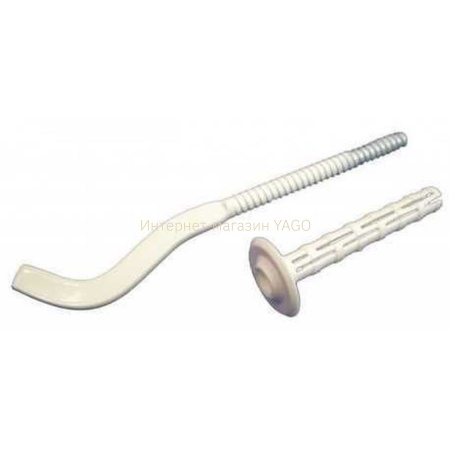 Кронштейн секційного радіатора CRISTAL NS-1011B штирьковий білий з дюбелем ф9х170мм (кратно 2) в інтернет-магазині Yago