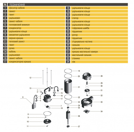 Насос фекальний з ріжучим механізмом Optima WQ10-12G 1,3кВт в інтернет-магазині Yago