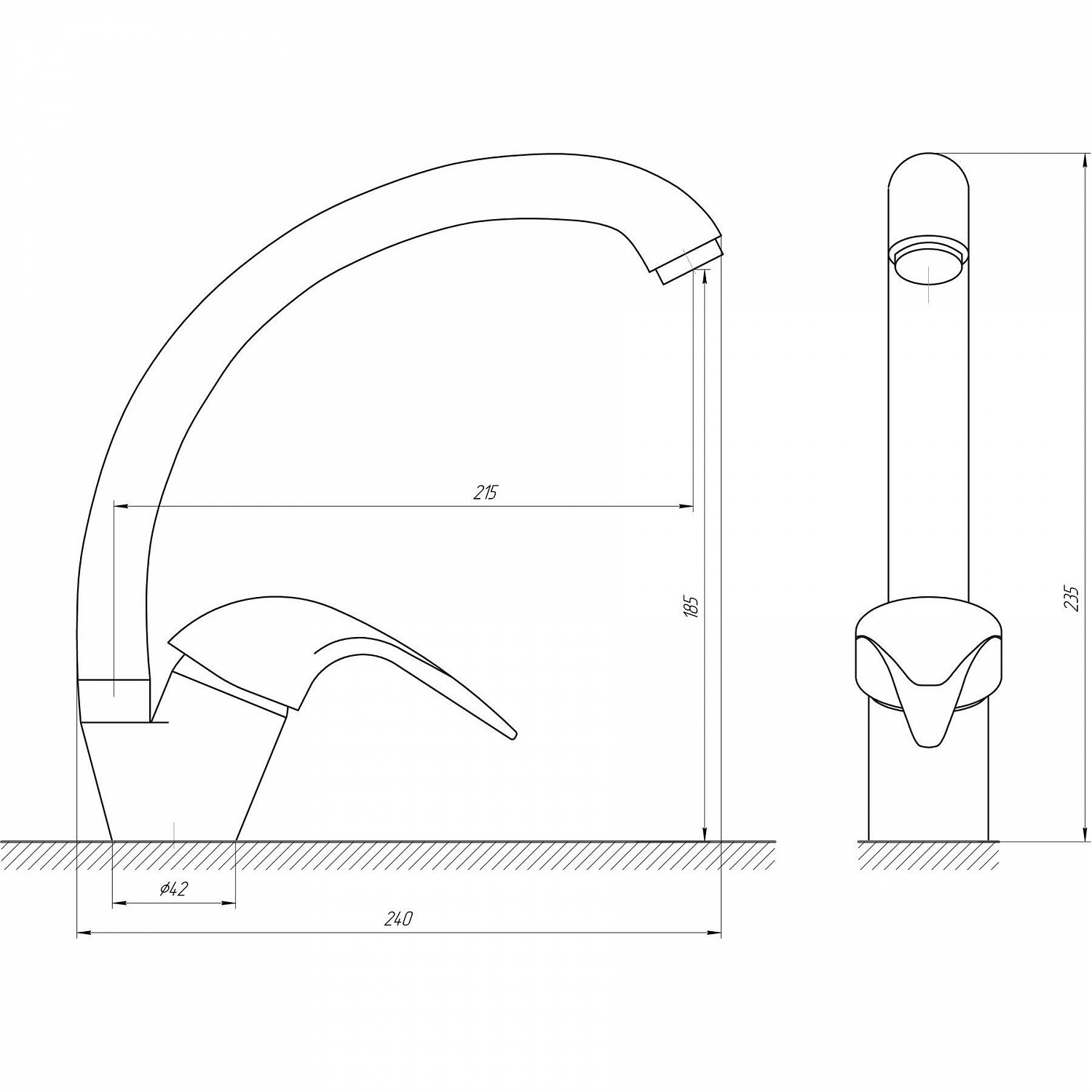 Змішувач для кухні EcoMix ENERGO E-GEZ-203S