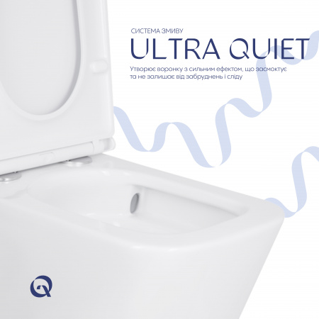 Унітаз підлоговий Qtap Tern Ultra Quiet безобідковий з сидінням Soft-Close QT17222175AUQ1W White