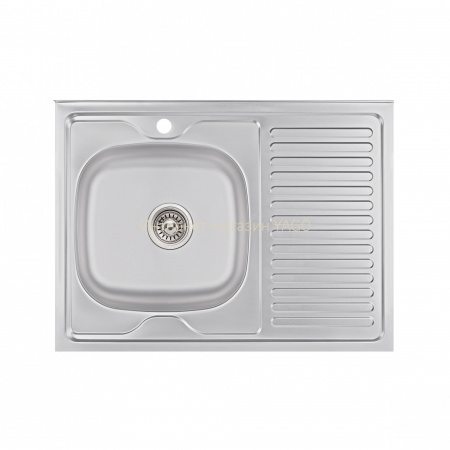 Кухонна мийка Lidz 6080-L 0,6 мм Satin (LIDZ6080L06SAT)