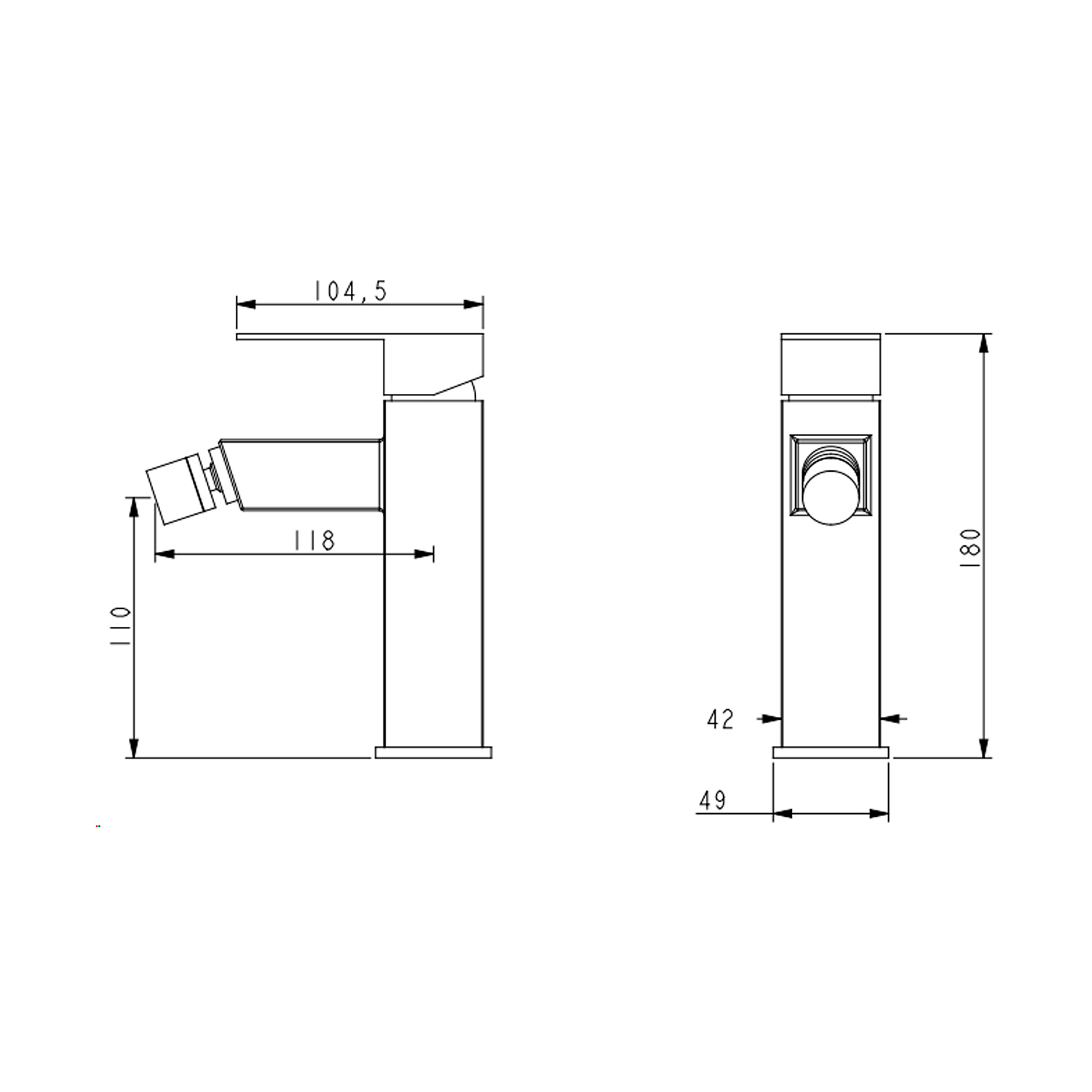 Змішувач для біде Lidz Kubis 001AF (k35) LDKUB001AFNKS46097 Nickel