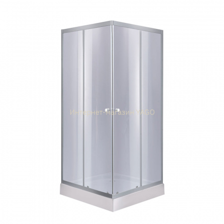 Душова кабіна Lidz Wawel SC80x80.SAT.LOW.GR, скло тон. 4 мм + Lidz Душовий піддон KAPIELKA ST80x80х14