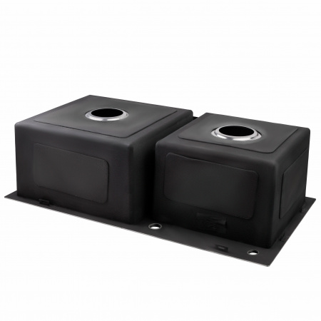 Мийка для кухні з двома чашами інтегрована Lidz Handmade H7843 (LDH7843BRU35387) Brushed Steel 3,0/1,0 мм