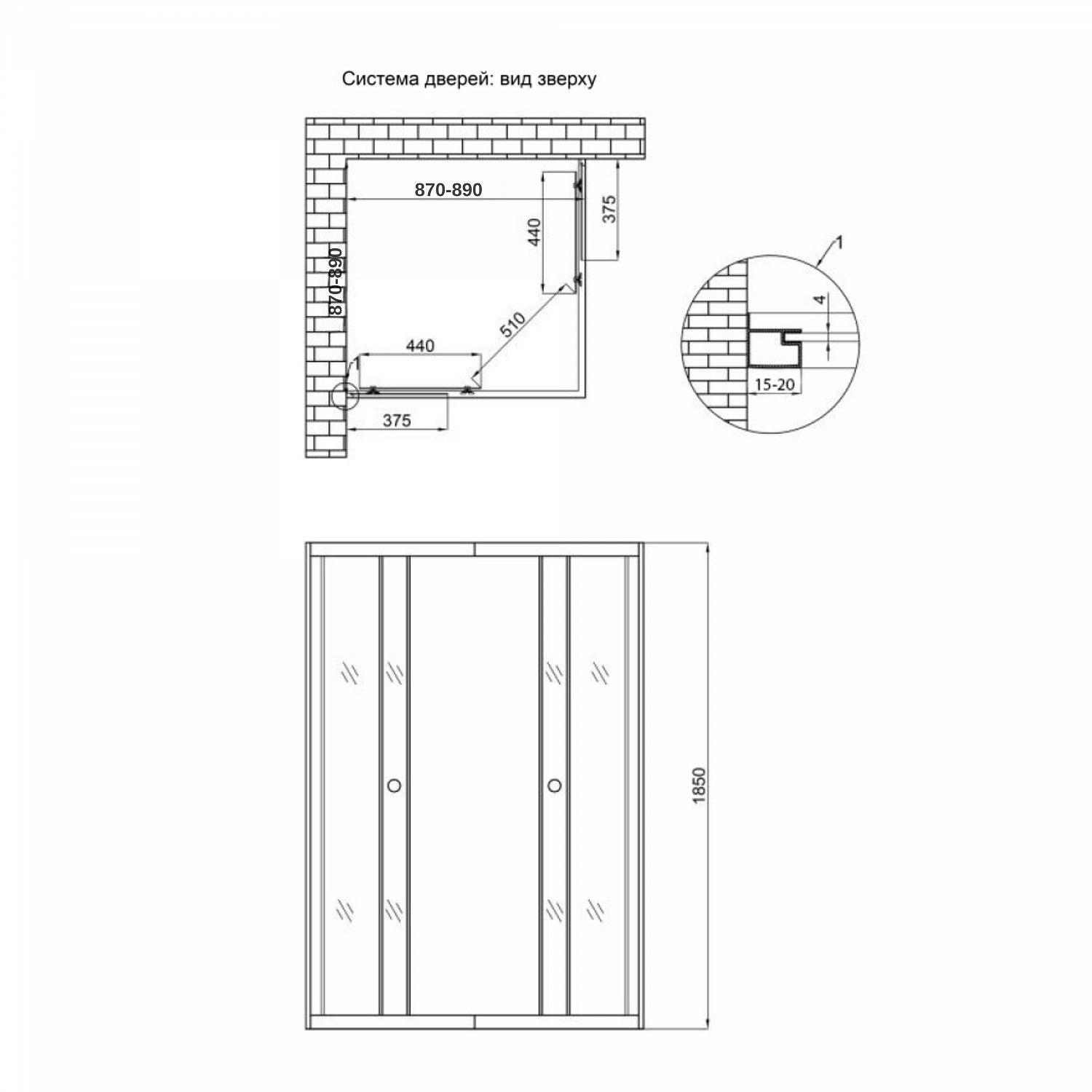 Душова кабіна Lidz Wawel SC90x90.SAT.LOW.GR, скло тоноване 4 мм без піддона