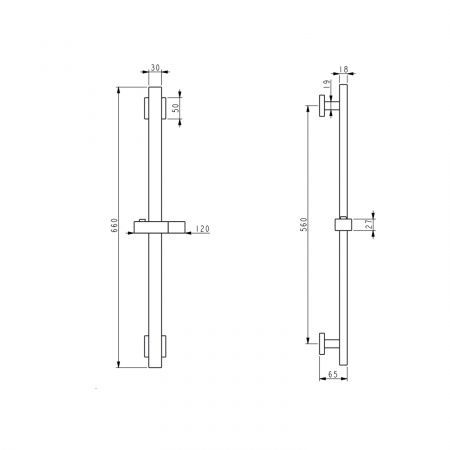Душова стійка з тримачем універсальна Lidz Niagara 321 прямокутна LDNIA321NKS46113 Nickel