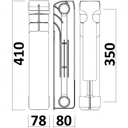 Радіатор біметалевий секційний GALLARDO BISHORT 350/80 (кратно 10) в інтернет-магазині Yago