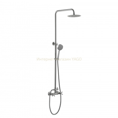 Душова система для кабіни Lidz Wind 1363 двохвентильний на два споживача LDWIN1363NKS43389 Nickel