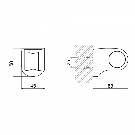 Тримач для лійки Lidz Niagara 110 LDNIA110CRM29124 Chrome