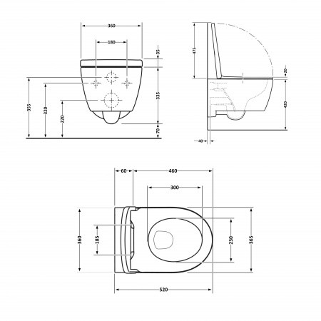 Унітаз підвісний Qtap Jay безобідковий з сідінням Soft-close QT07335176W