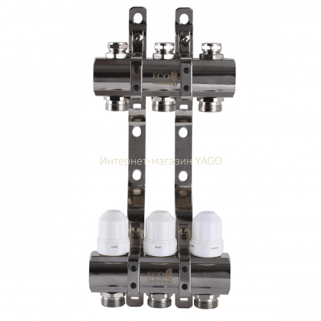 Колектор з регуляторами та кріпленням ECO 001С 1″x3