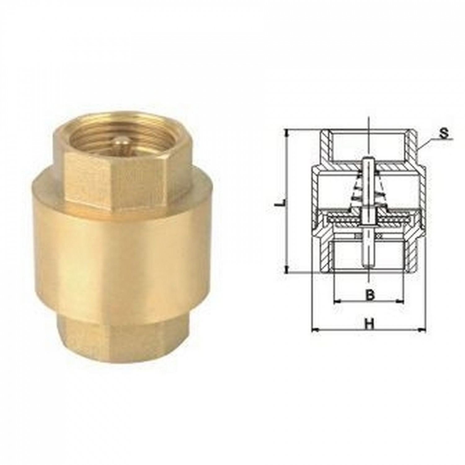 Клапан зворотного ходу води SOLOMON 1 1/4″ C6022 лат. шток в інтернет-магазині Yago