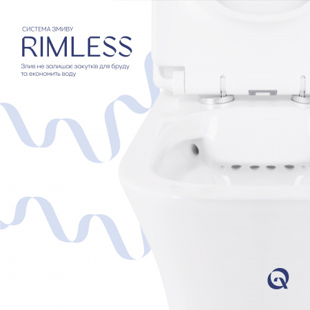 Унітаз-компакт Qtap Presto Quadro безободковий з сидінням Soft-close QT24221215AW