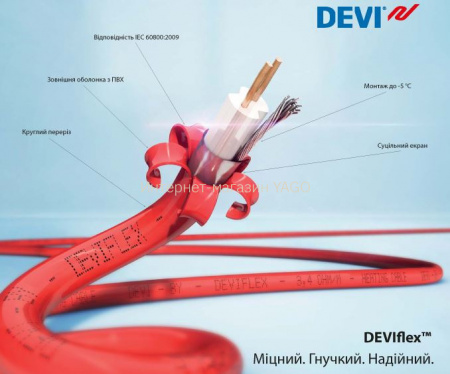 Купити  Кабель двожильний DEVIflex DTIP10 6,0 m/60W  з безкоштовною доставкою