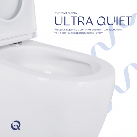 Унітаз підлоговий Qtap Robin New Ultra Quiet безобідковий з сидінням Soft-close WHITE QT13226083AW