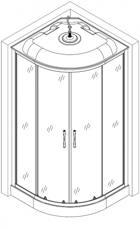 Душовий бокс BRAVO WISLOK L90FТ (3уп.)