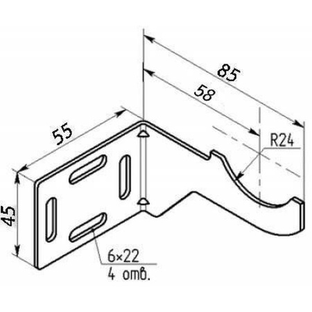 Кронштейн секційного радіатора CRISTAL NS-1013 кутовий білий 85x56x48мм (кратно 2) в інтернет-магазині Yago